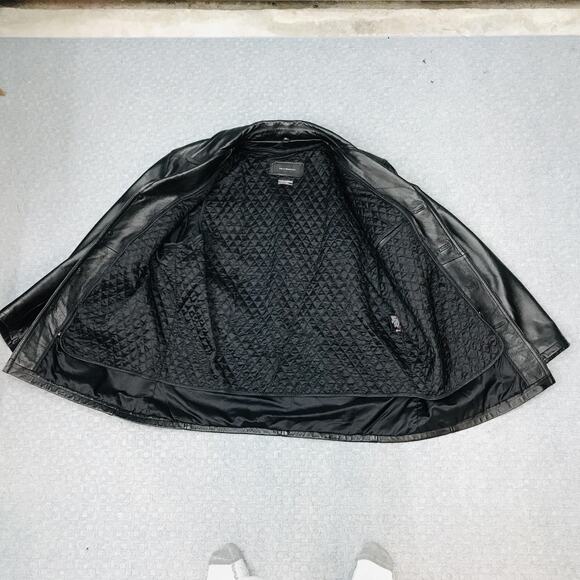 Jim & Mary Lou Leather Jacket Mens XL Black 3M Thinsulate Car Coat Quilted Lined - Picture 13 of 16